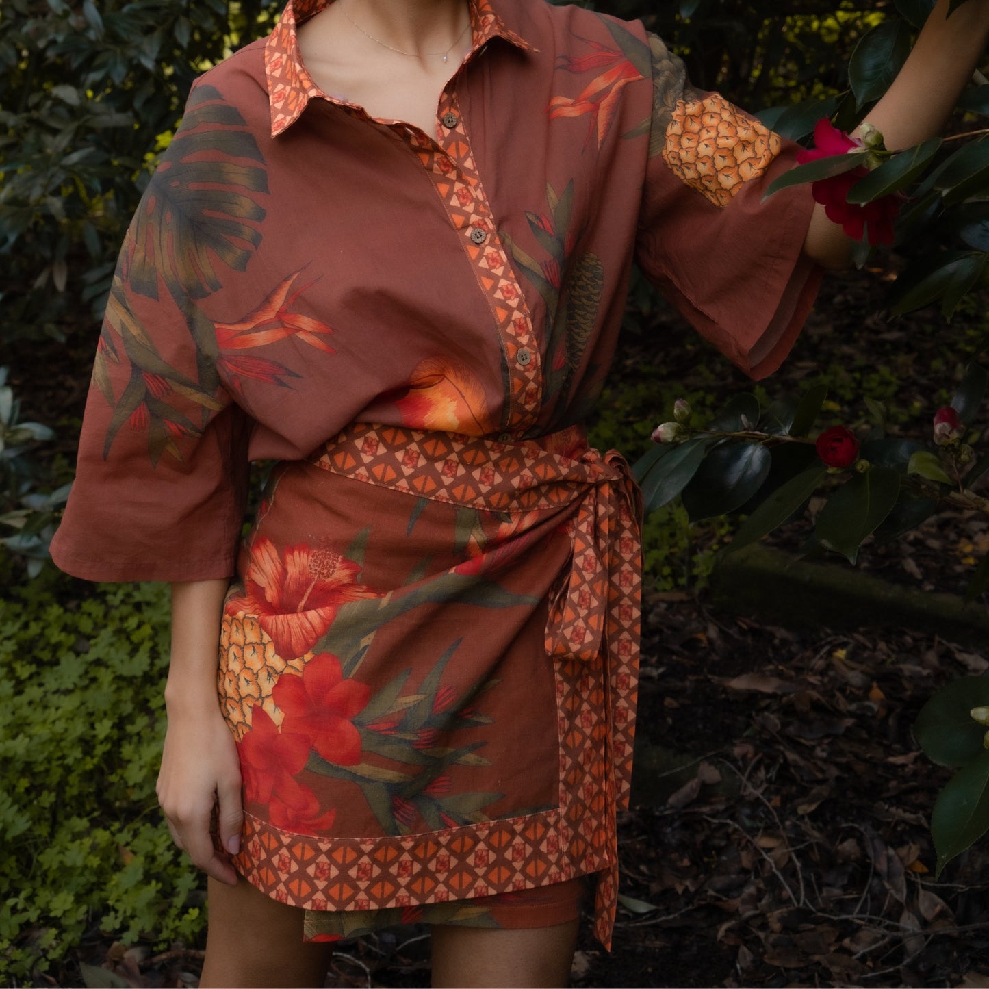 Cuban Tropical Shirt - Coffee