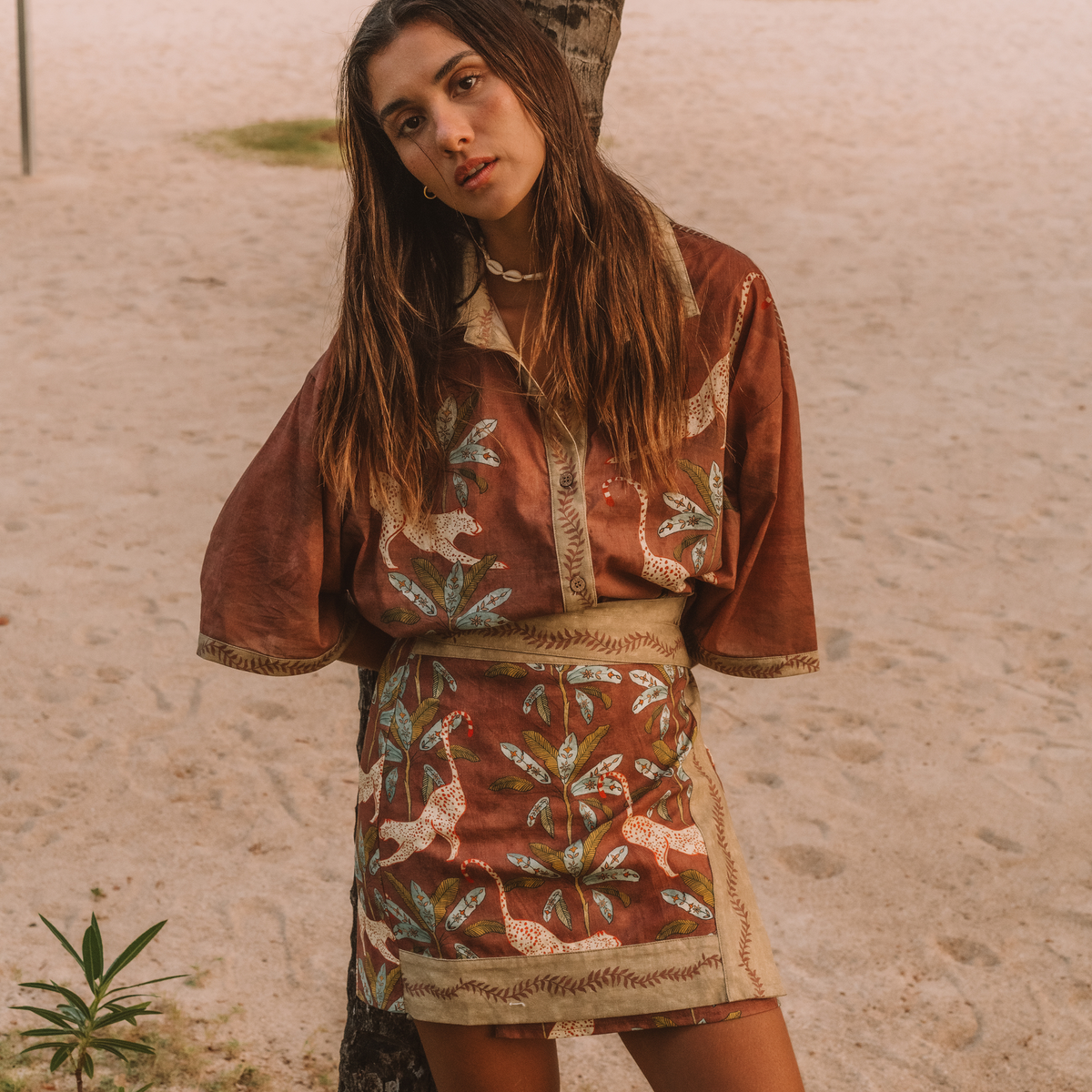 Eye of the Jungle Wrap Skirt - Hazel