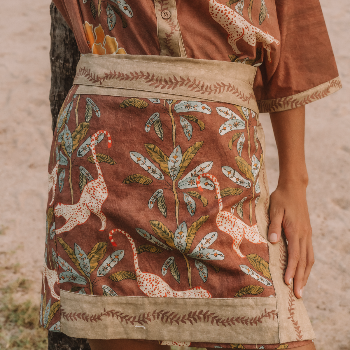 Eye of the Jungle Wrap Skirt - Hazel