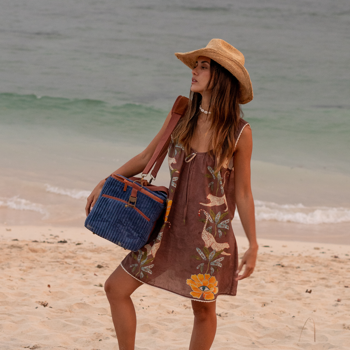 Cord Cooler Bag Large - Lagoon