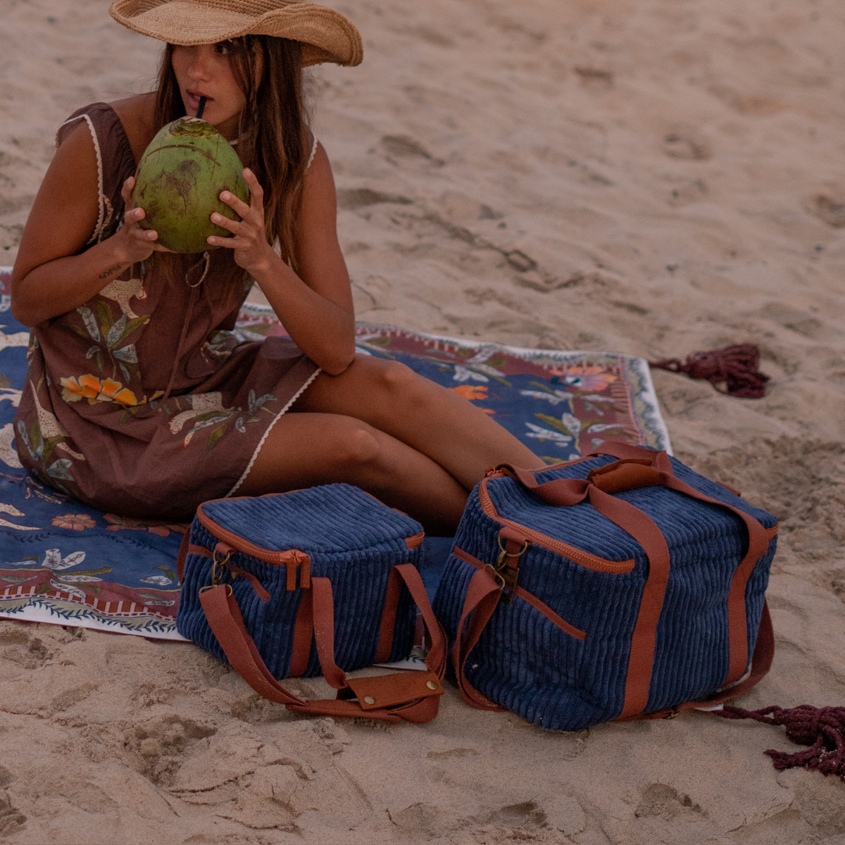 Cord Cooler Bag Large - Lagoon
