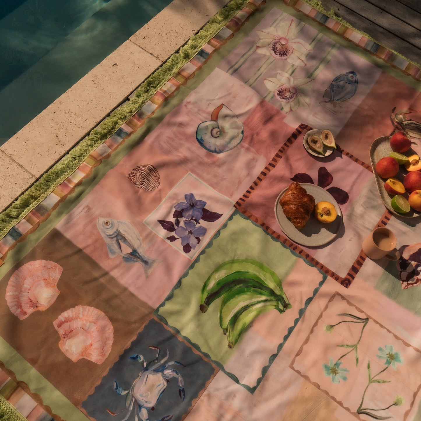 Annie Everingham Picnic Rug -  Patchwork Sea