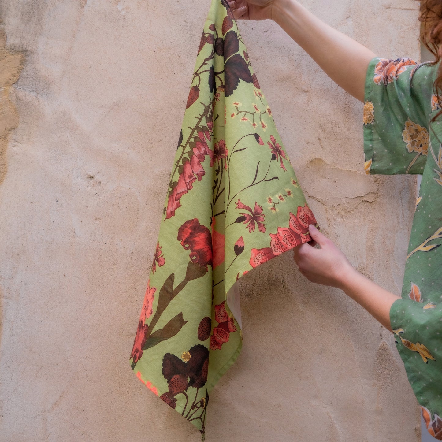 Flourish Tea Towel - Matcha